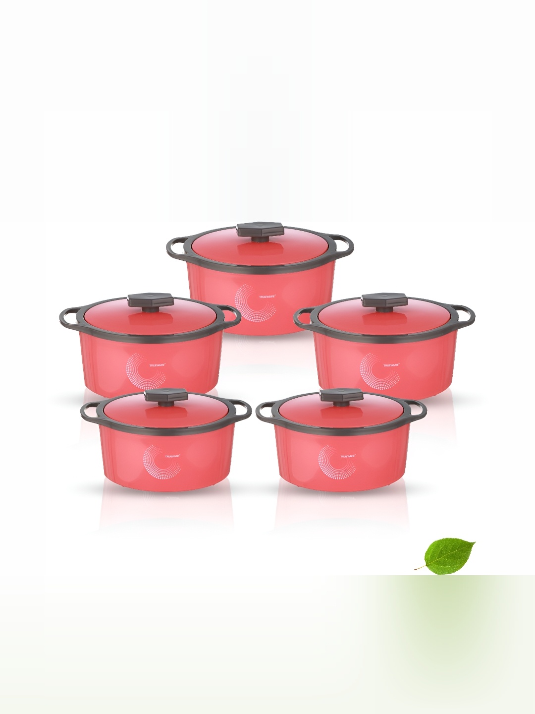 

Trueware Pink & Grey 5 Pieces Dishwasher Safe Casserole Set