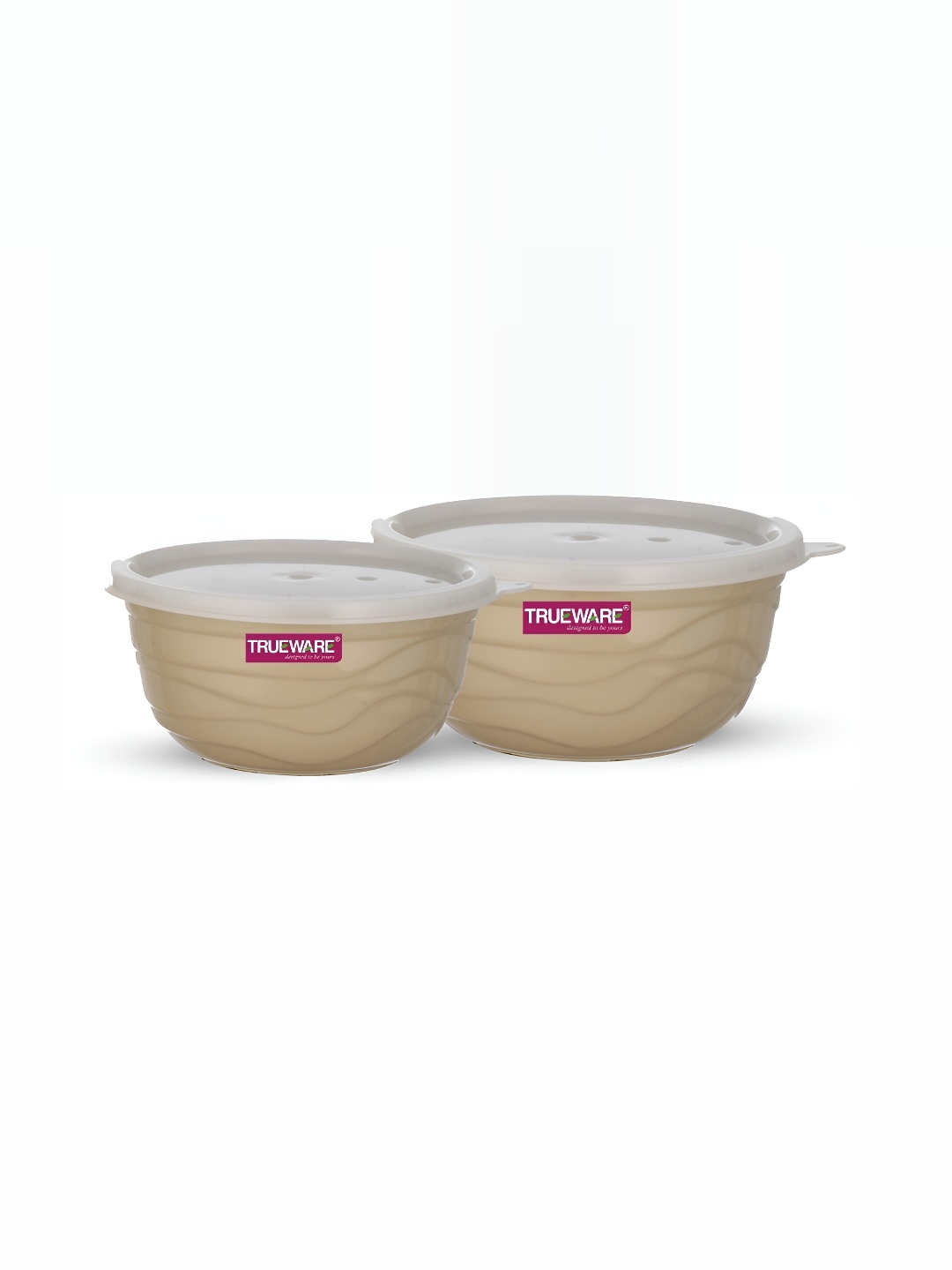 

Trueware 2 Pcs Dishwasher Safe Food Containers, Beige