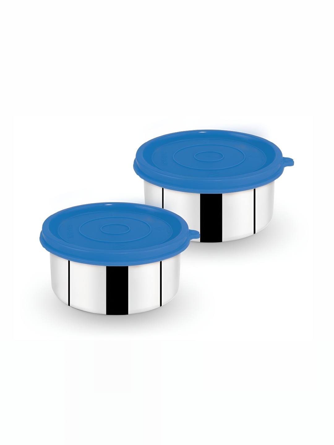 

Trueware Silver-Toned & Blue 3 Pieces Stainless Steel Dishwasher Safe Food Container