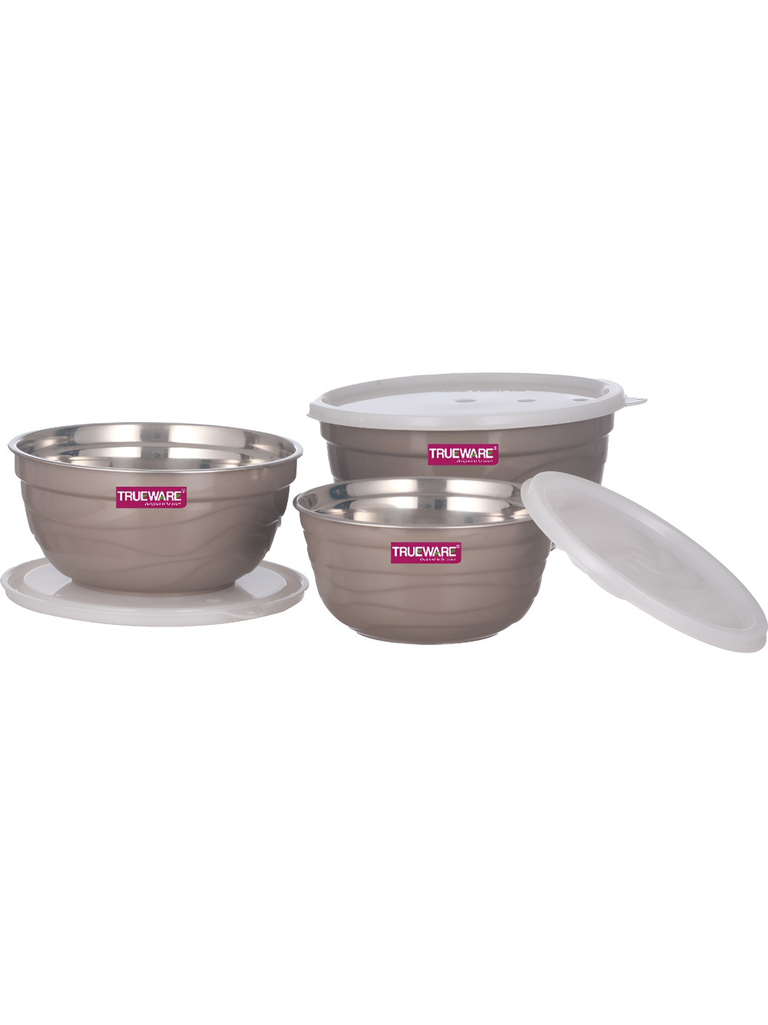 

Trueware Brown 3 Pieces Plastic Dishwasher Safe Food Containers