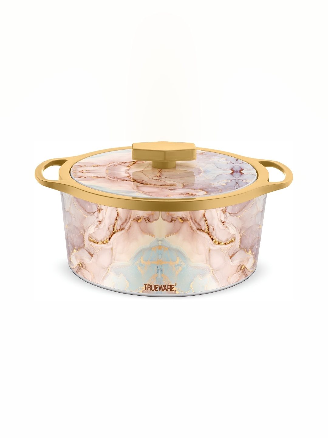 

Trueware Blue & Gold-Toned Stainless Steel Dishwasher Safe Casserole 1L