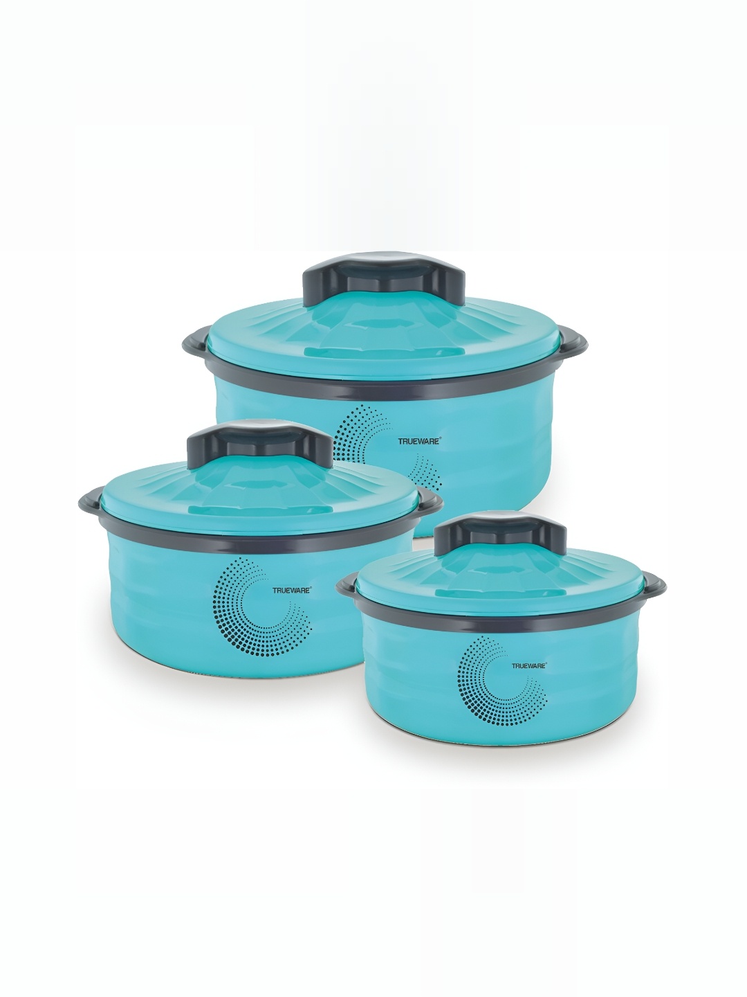 

Trueware Blue 3 Pieces Stainless Steel Dishwasher Safe Casseroles