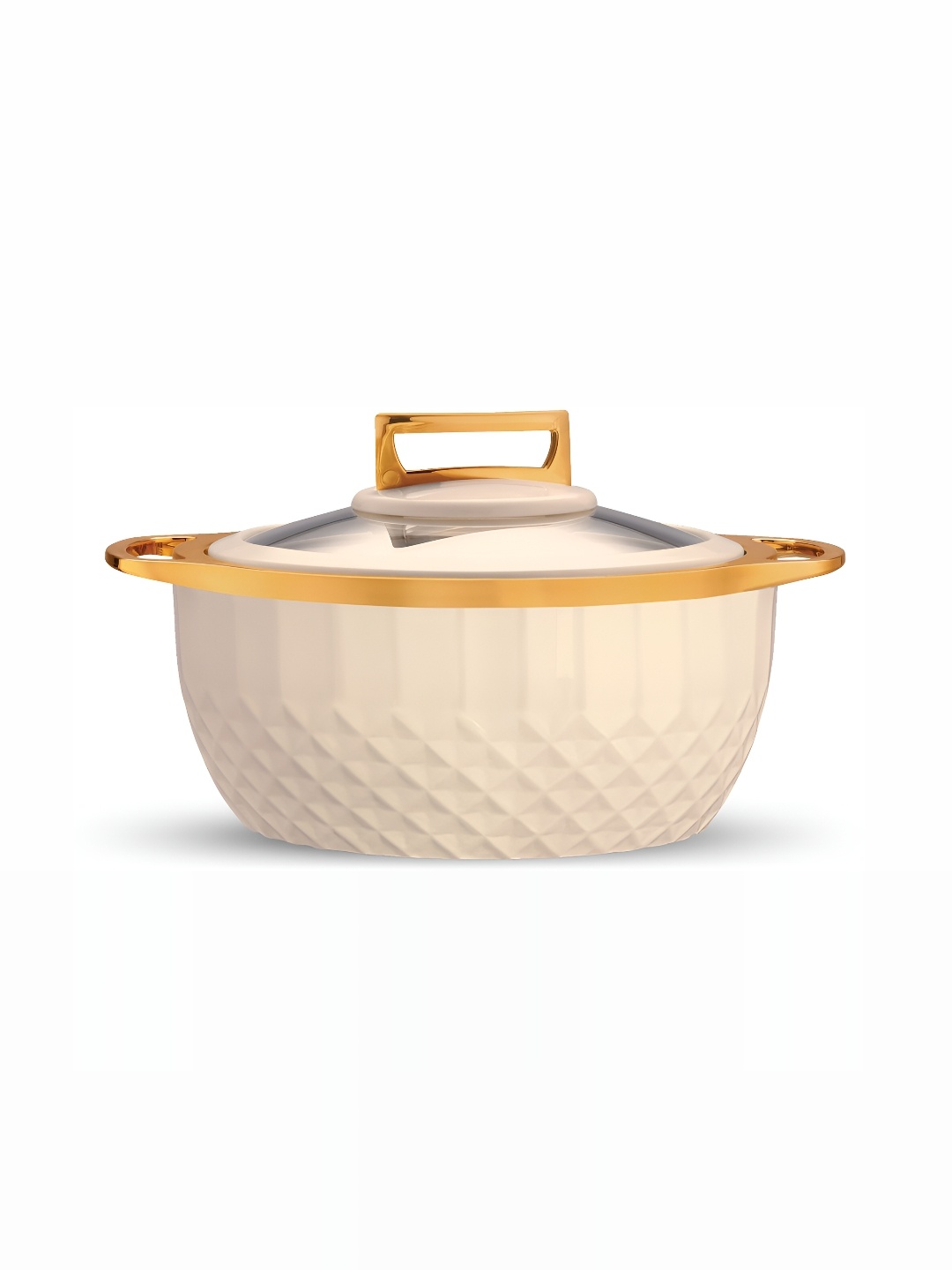 

Trueware White & Gold toned Stainless Steel Dishwasher Safe Casserole