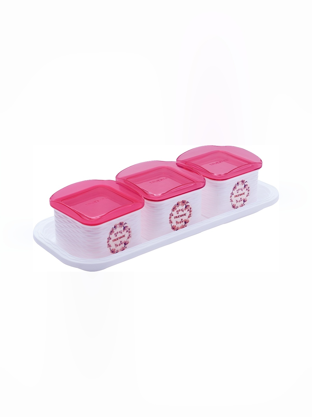 

Trueware Pink 4 Pieces Dishwasher Safe Food Container With Try 500 ml Each