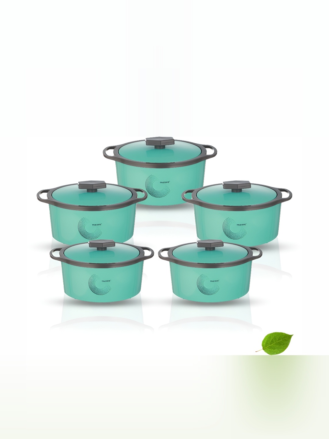 

Trueware Green & Grey 5 Pcs Dishwasher Safe Casserole Set