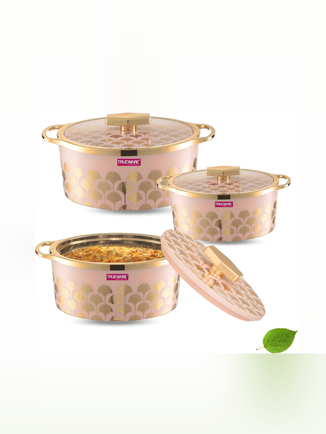 

Trueware Pink 3 Pieces Stainless Steel Dishwasher Safe Food Container