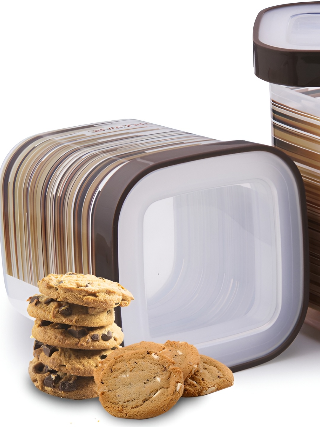 

Trueware Brown & White 6 Pieces Dishwasher Safe Food Containers 1L
