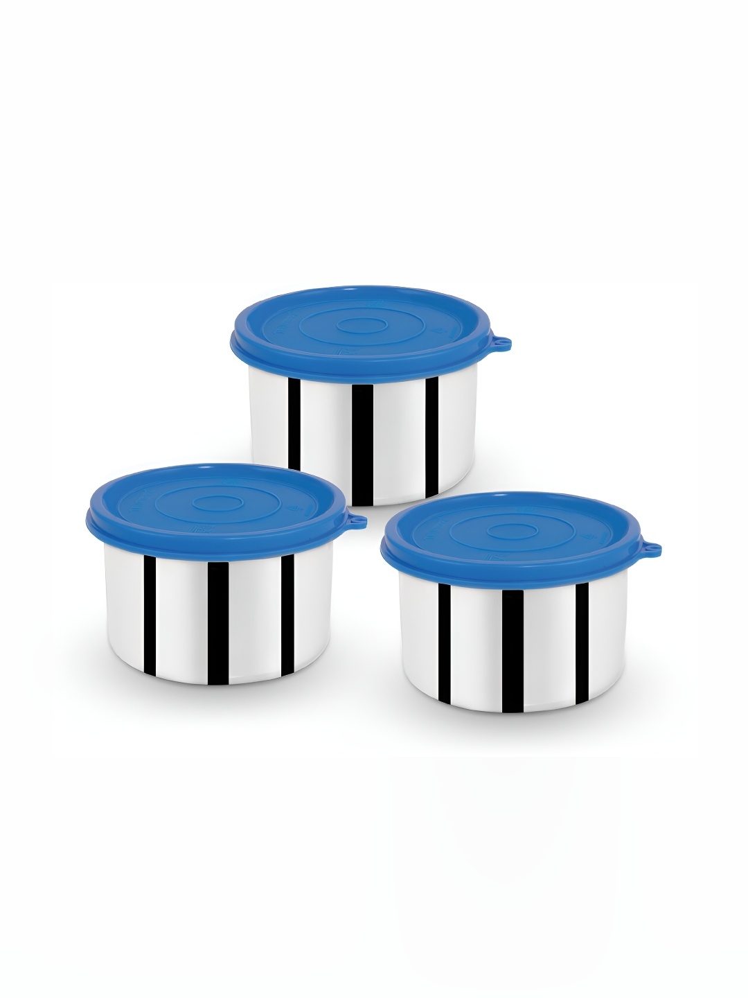 

Trueware Silver-Toned & Blue 3 Pieces Stainless Steel Dishwasher Safe Lunch Box