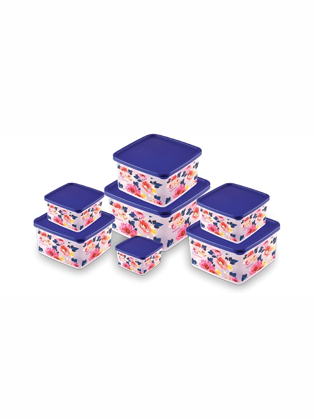 

Trueware Blue & Pink 7 Pieces Dishwasher Safe Fridge Containers
