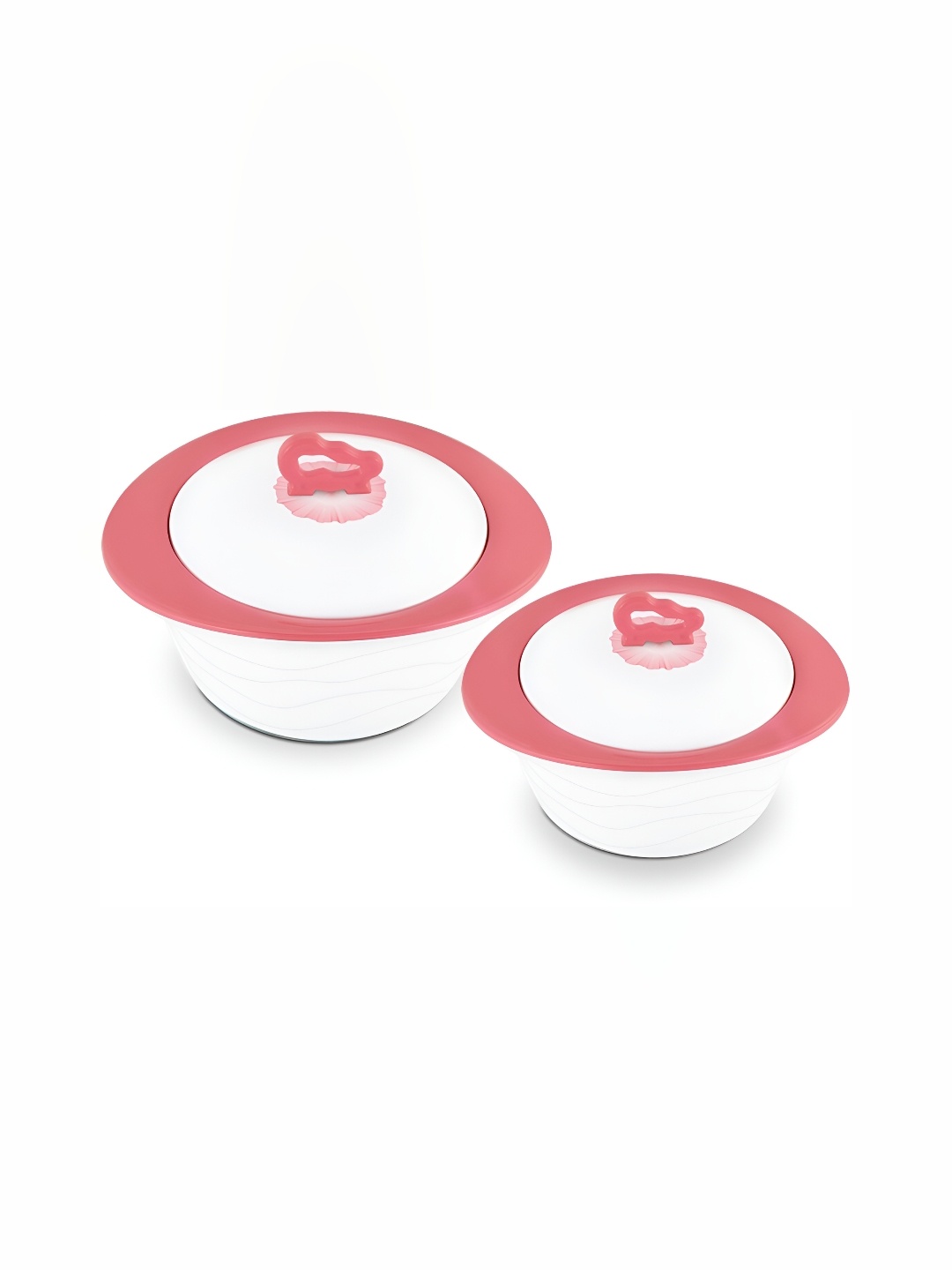 

Trueware White & Pink 2 Pieces Stainless Steel Dishwasher Safe Casseroles