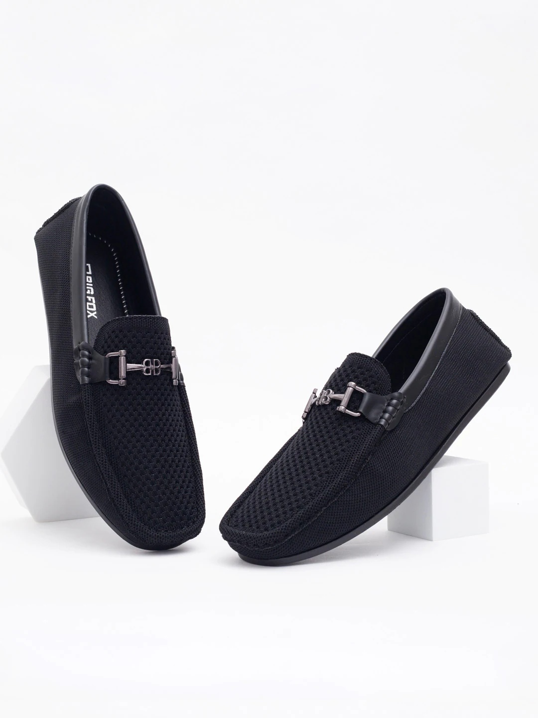 

Big Fox Men Lightweight Horsebit Loafers, Black