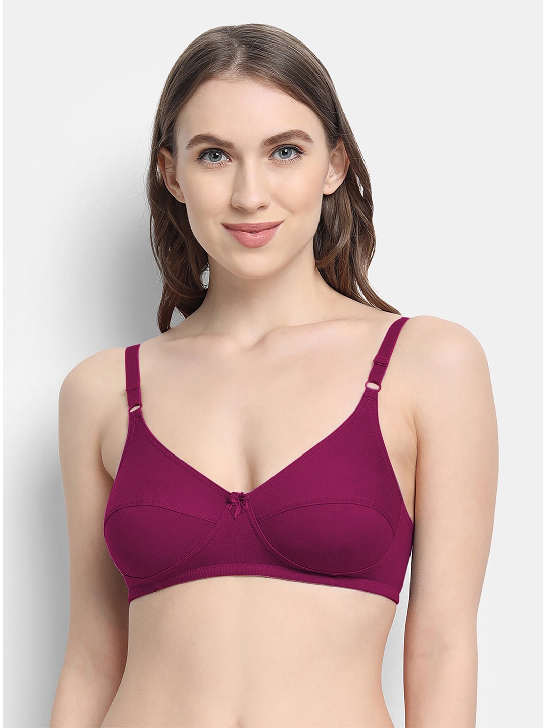 VStar Medium Coverage All Day Comfort Cotton Everyday Bra, Magenta