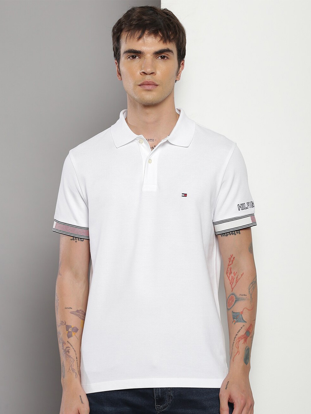 

Tommy Hilfiger Polo Collar Slim Fit Cotton T-shirt, White