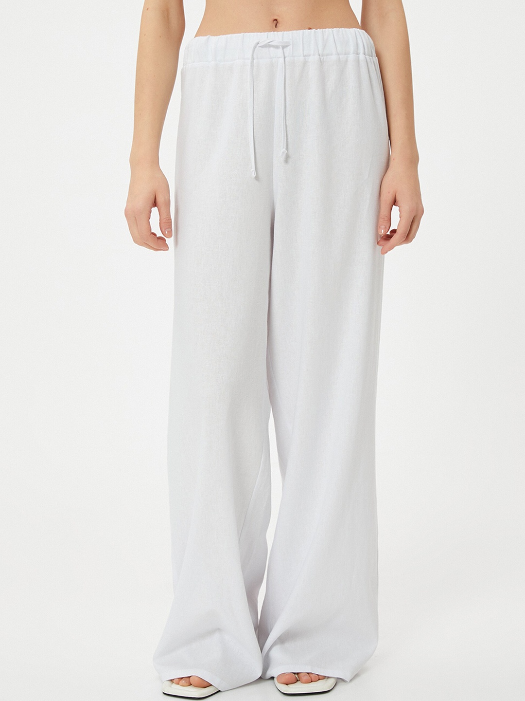 

Koton Women Flared Parallel Trousers, Off white