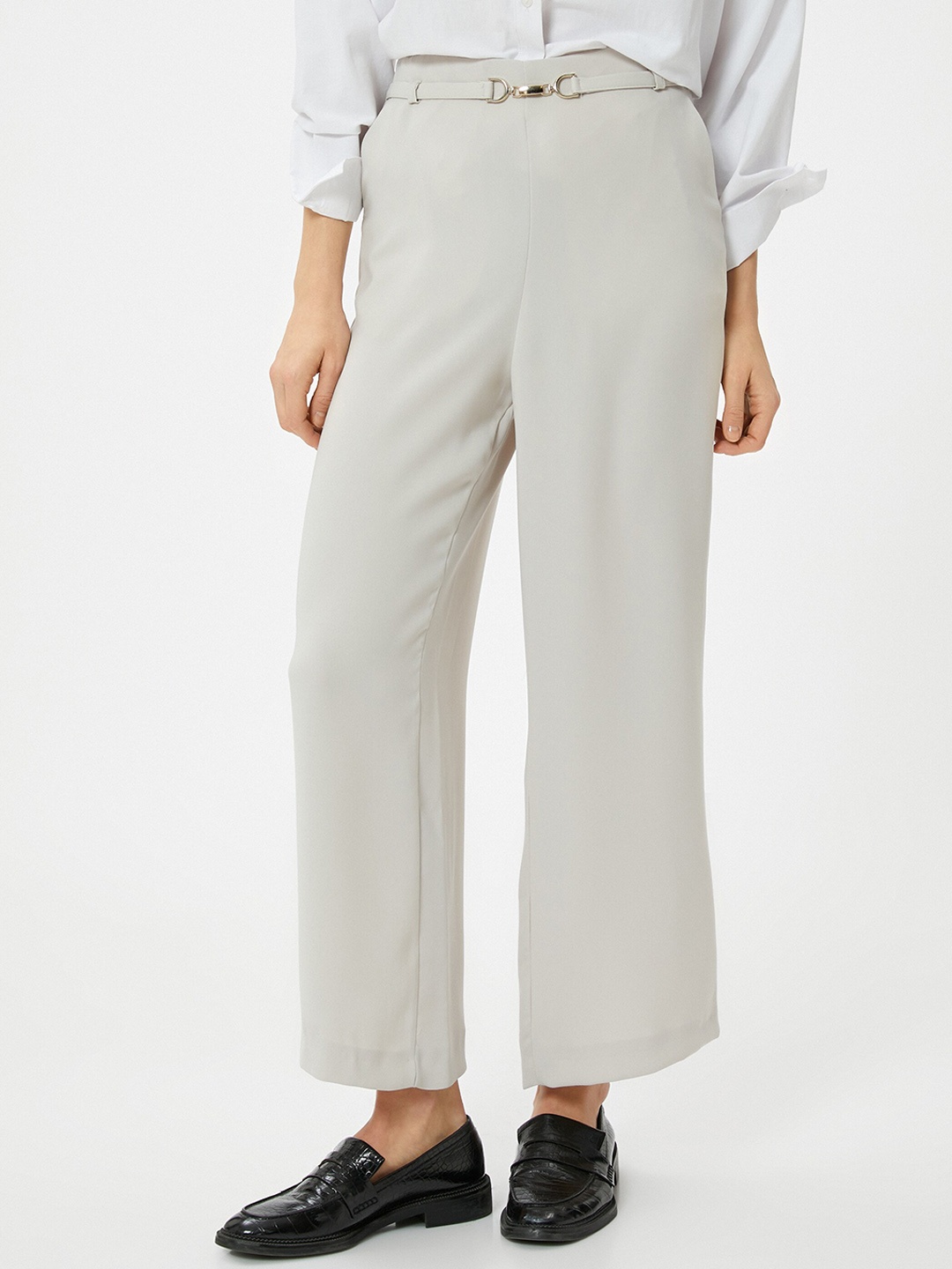

Koton Women Flared Parallel Trousers, Grey