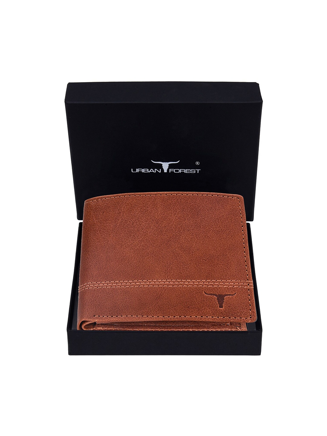 

URBAN FOREST Men Leather Two Fold Wallet, Brown