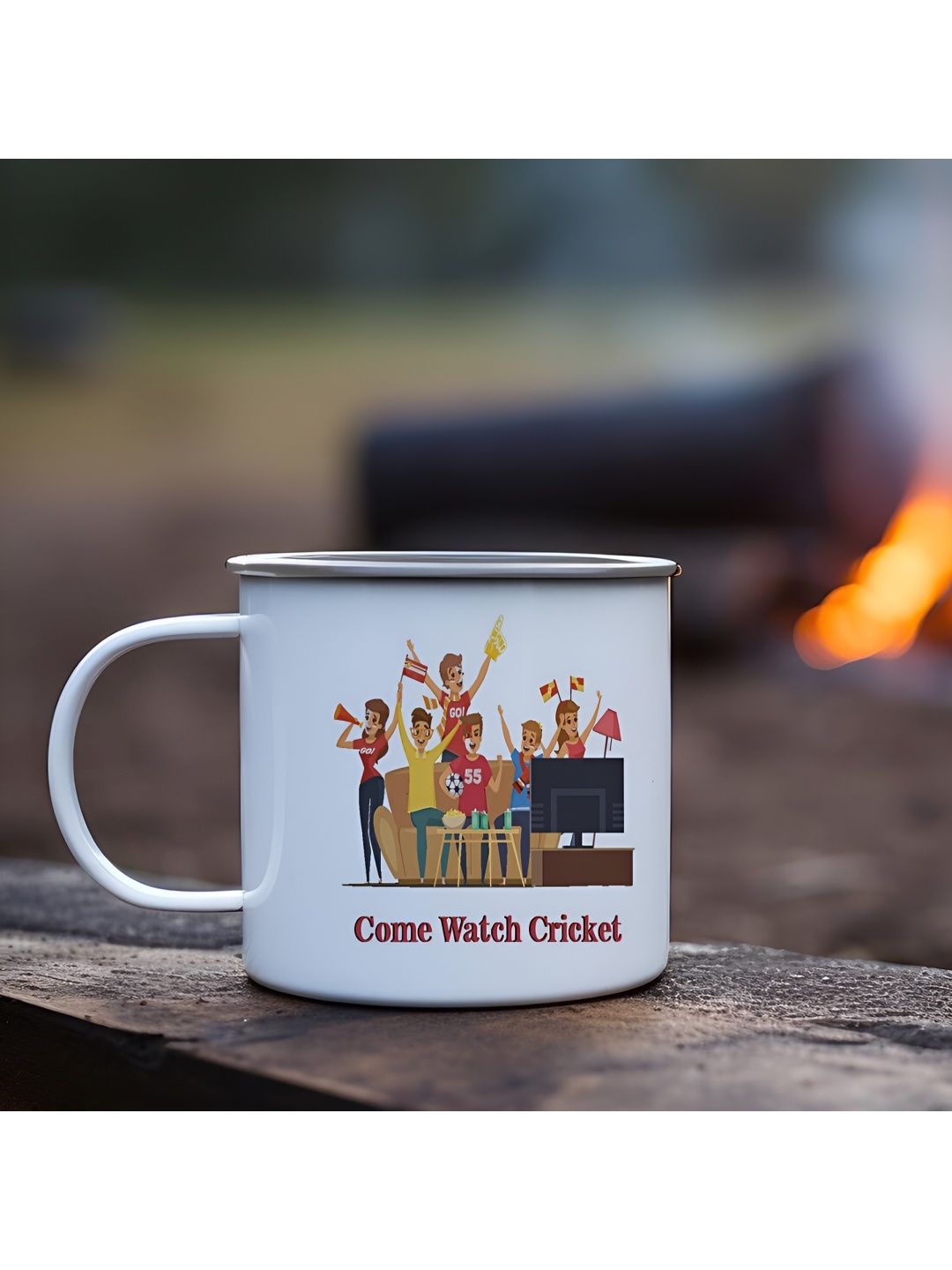 

Indigifts White Printed Steel Mug 250 ML