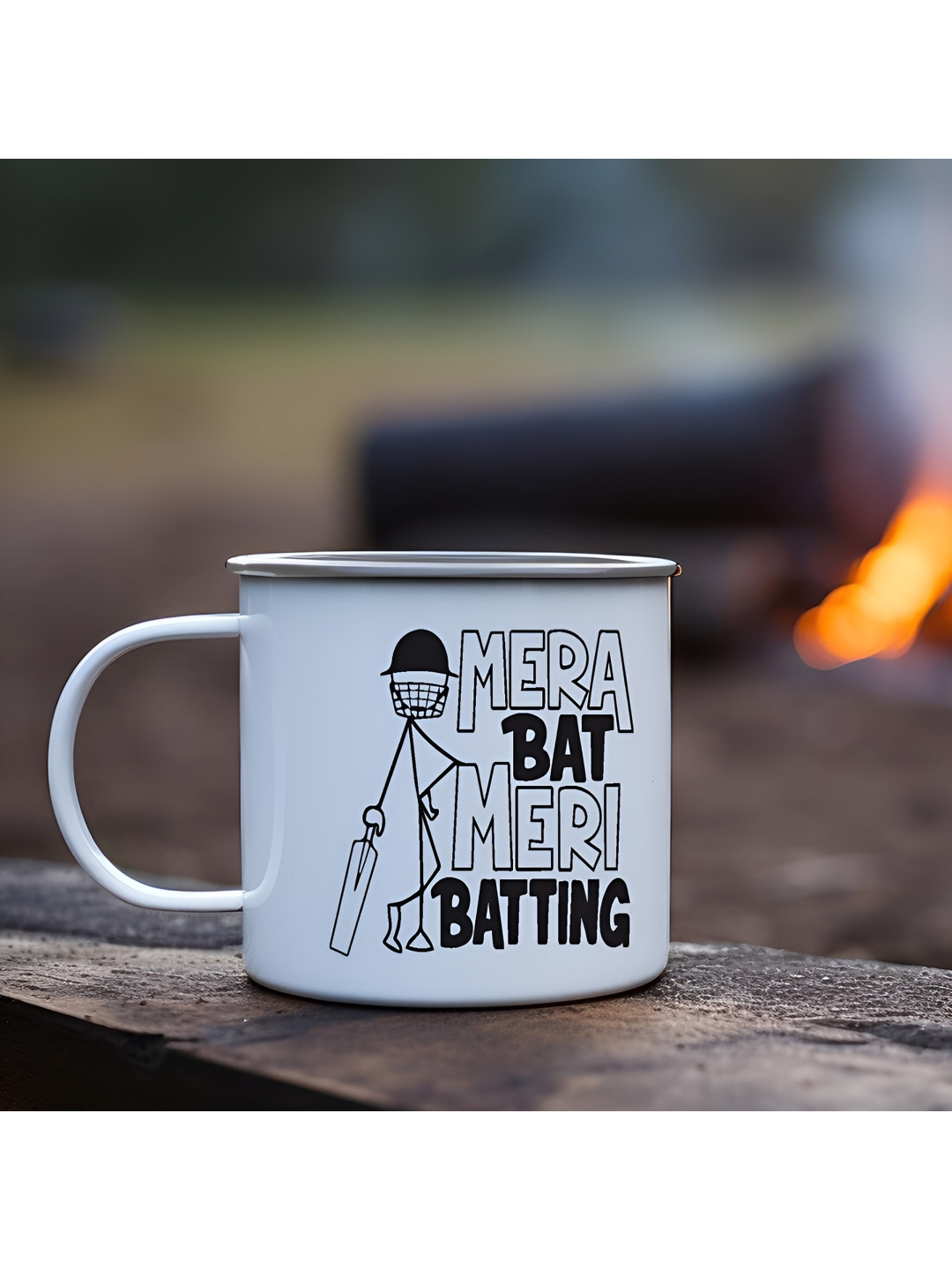 

Indigifts White Printed Steel Mug 250 ML