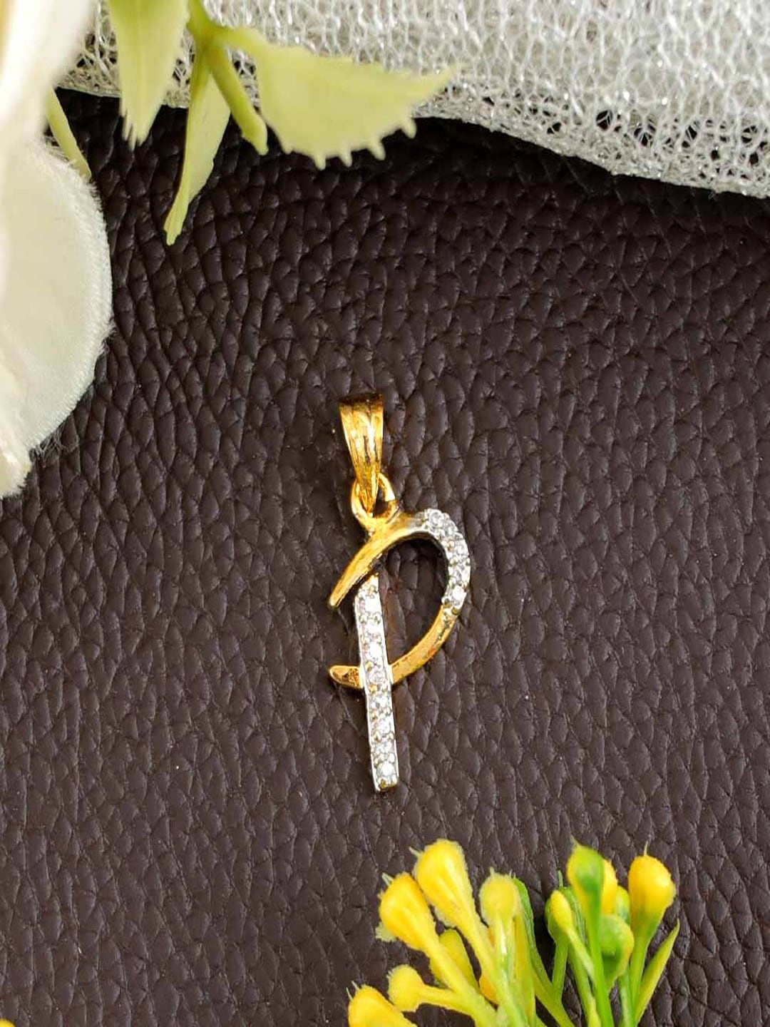 

UNIVERSITY TRENDZ Gold-Plated Cubic Zirconia Contemporary Pendant