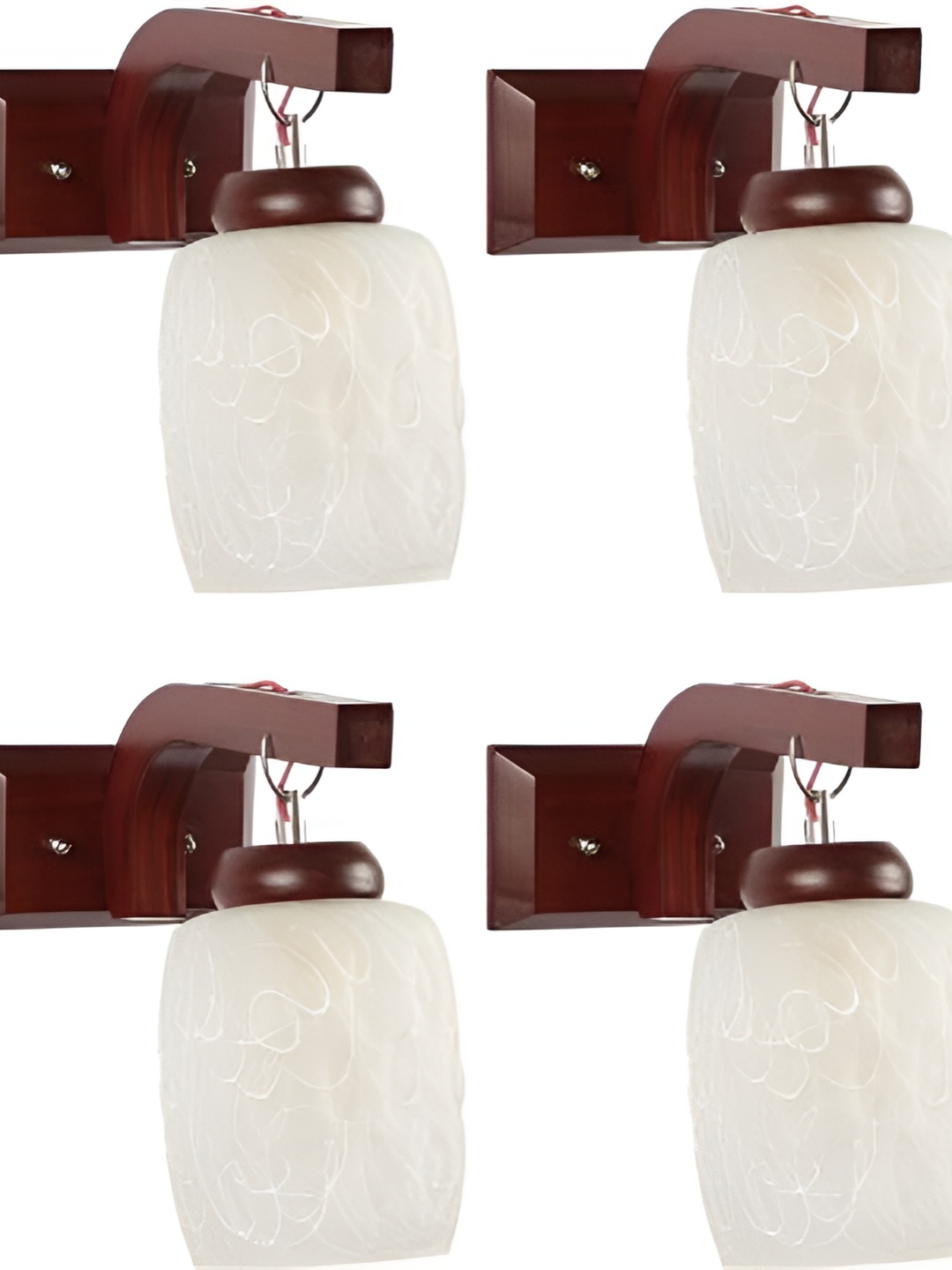 

1ST TIME Brown & White Printed Glass Traditional Wall Lamp