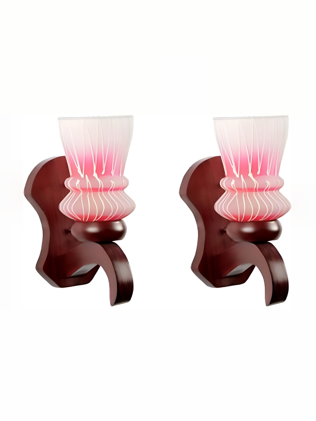 

1ST TIME Maroon & Pink Printed Glass Traditional Wall Lamp