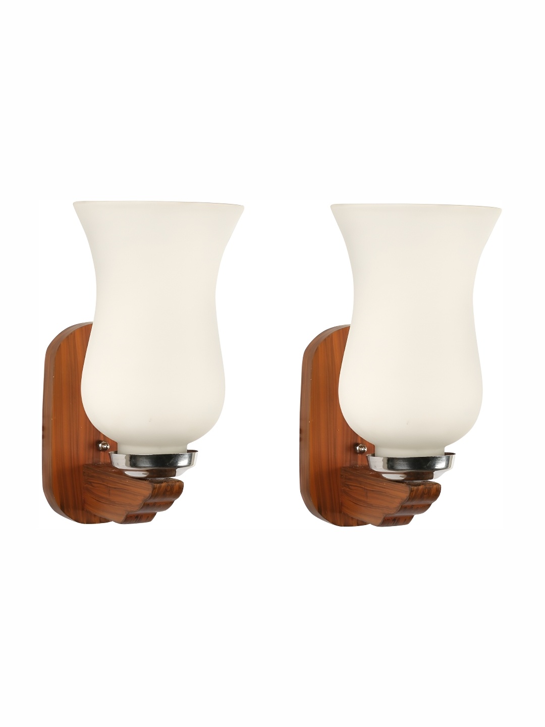 

1ST TIME Brown & White Glass Traditional Abstract Shaped Shaped Wall Lamp