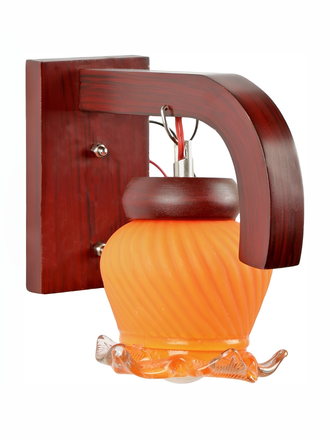 

1ST TIME Brown & Orange Glass Traditional Rectangle Shaped Wall Lamp