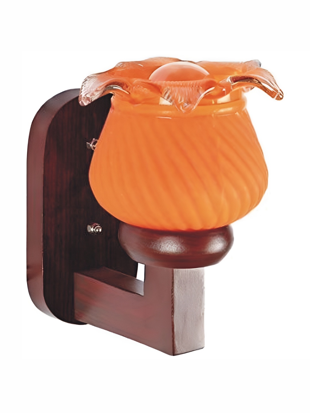 

1ST TIME Orange & Maroon Textured Glass Traditional Abstract Shaped Shaped Wall Lamp