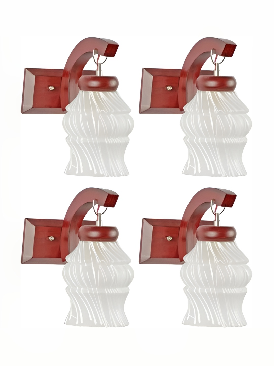

1ST TIME Brown & White Glass Traditional Frustum Shaped Wall Lamp