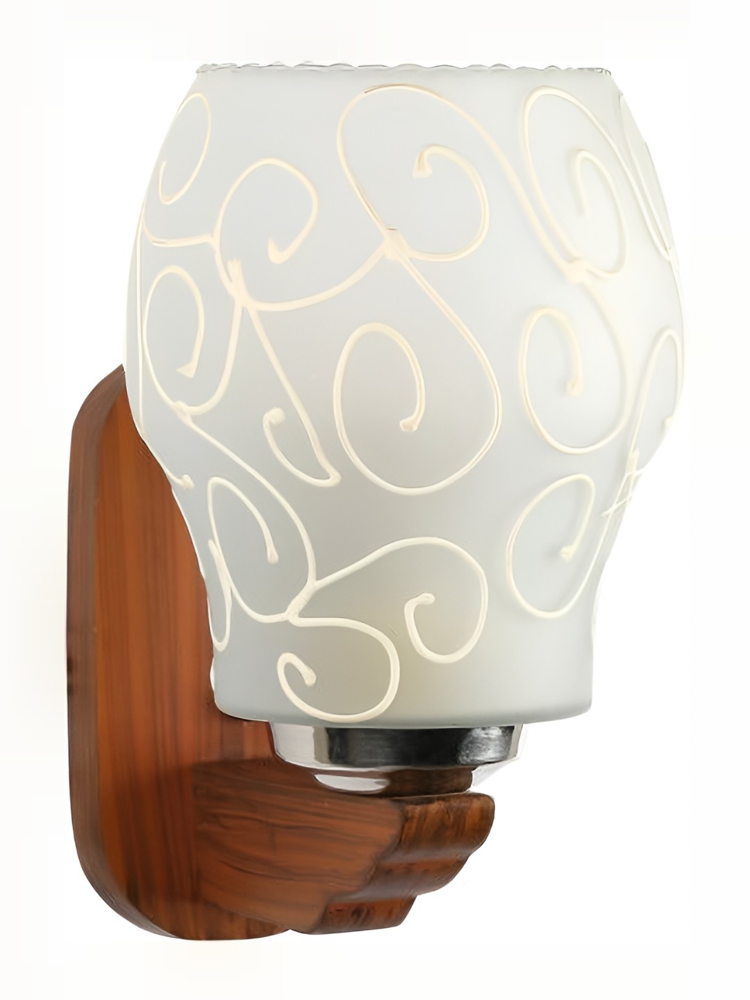 

1ST TIME White & Maroon Textured Glass Traditional Wall Lamp