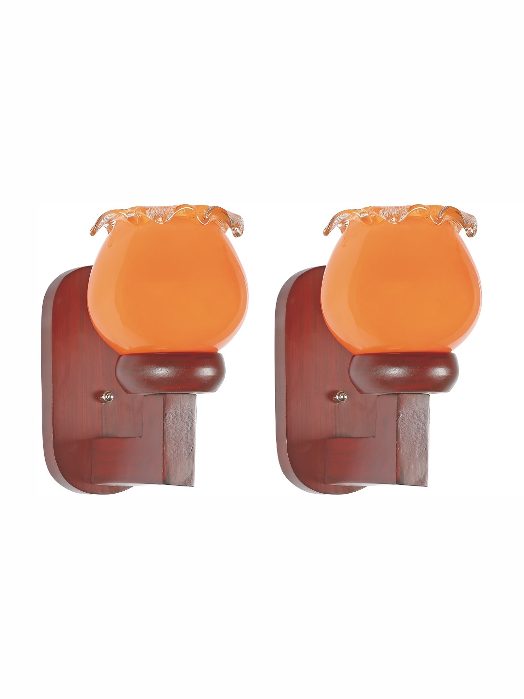 

1ST TIME Maroon & Orange Glass Traditional Abstract Shaped Shaped Wall Lamp