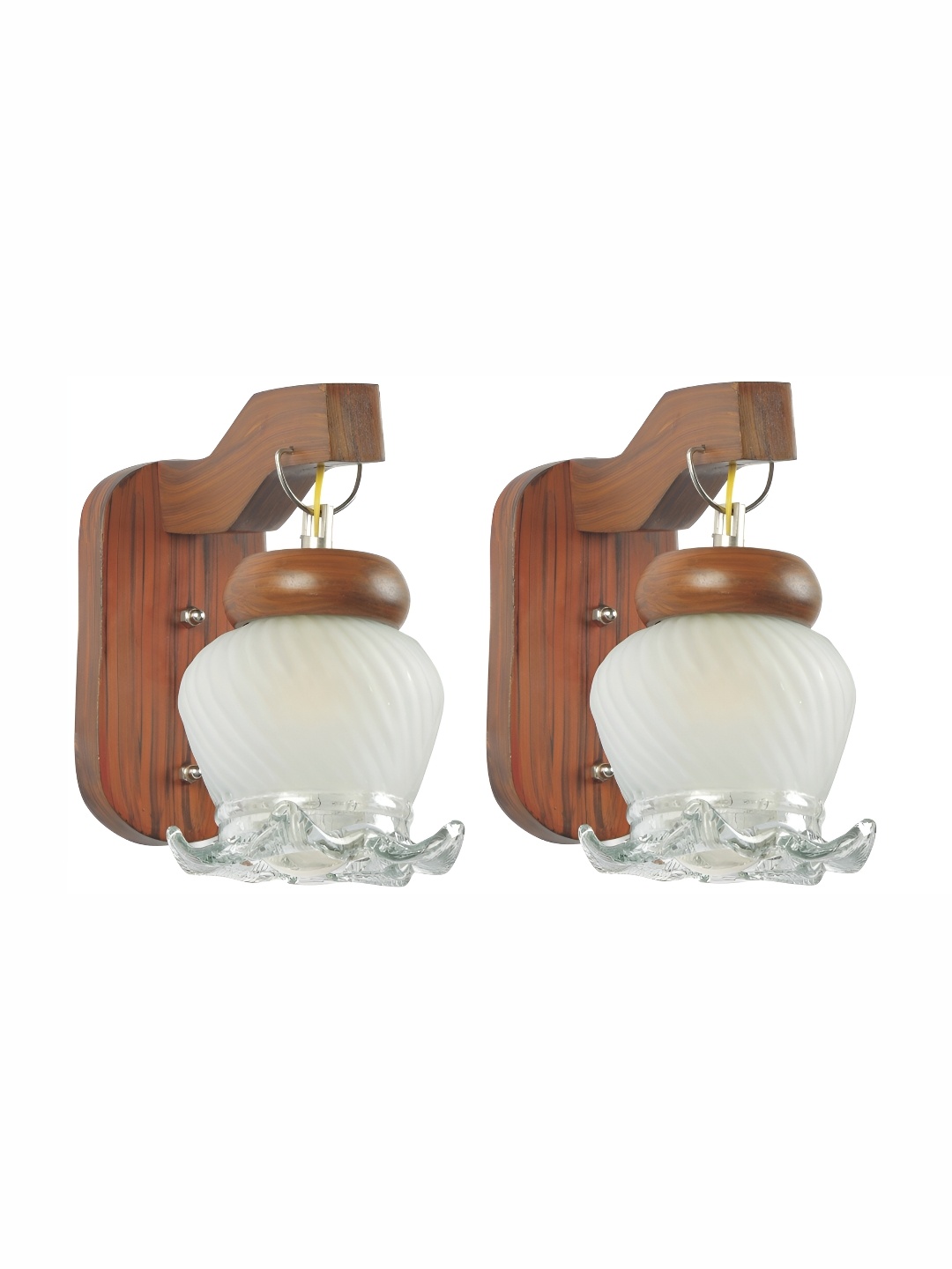 1ST TIME Maroon & White Textured Glass Traditional Abstract Shaped Shaped Wall Lamp