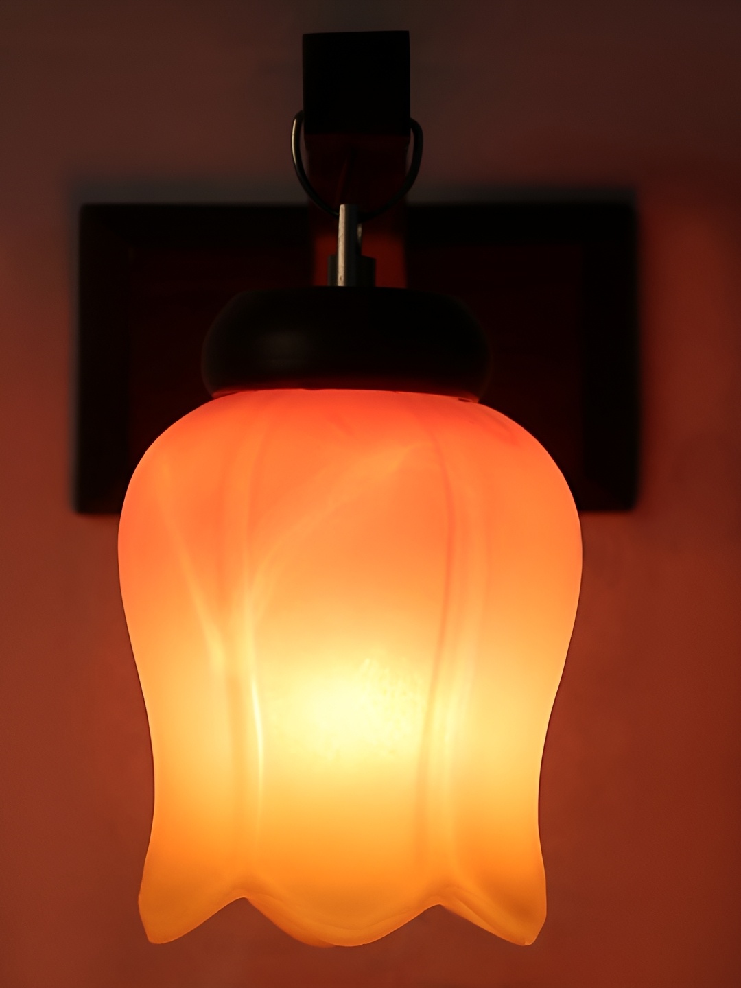 

1ST TIME Black & Orange Glass Contemporary Abstract Shaped Shaped Wall Lamp