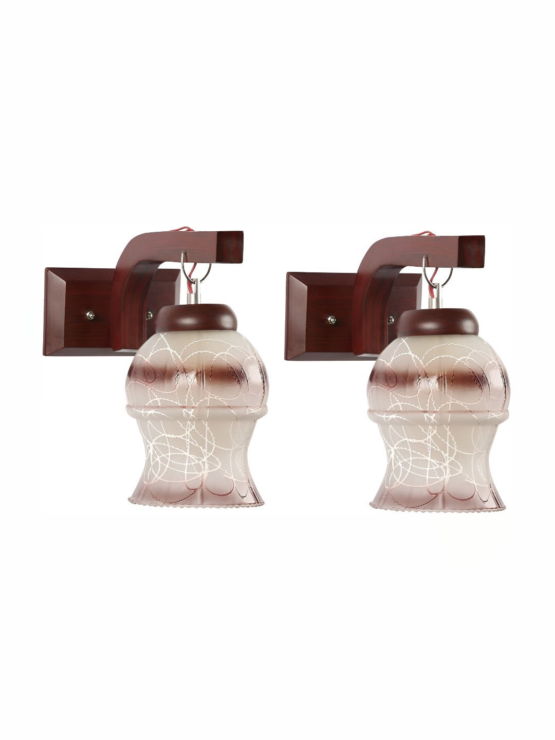 

1ST TIME White & Brown Textured Glass Traditional Wall Lamp