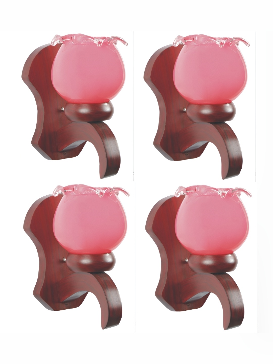 

1ST TIME Pink & Brown Textured Glass Traditional Abstract Shaped Shaped Wall Lamp