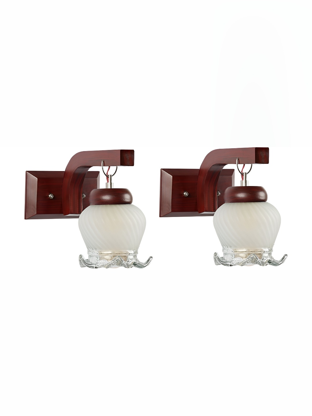 

1ST TIME Maroon & White Glass Traditional Rectangle Shaped Wall Lamp