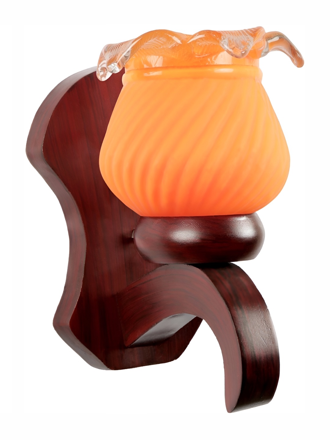 

1ST TIME Orange & Brown Textured Glass Traditional Wall Lamp
