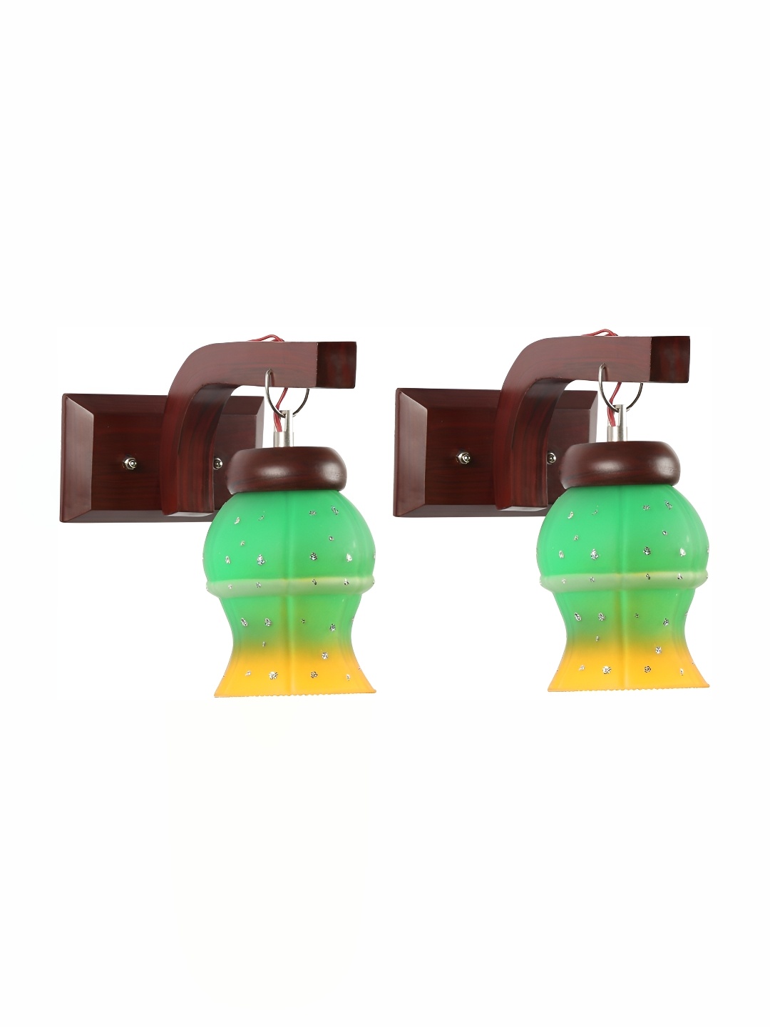 

1ST TIME Rose & Yellow Printed Glass Traditional Rectangle Shaped Wall Lamp