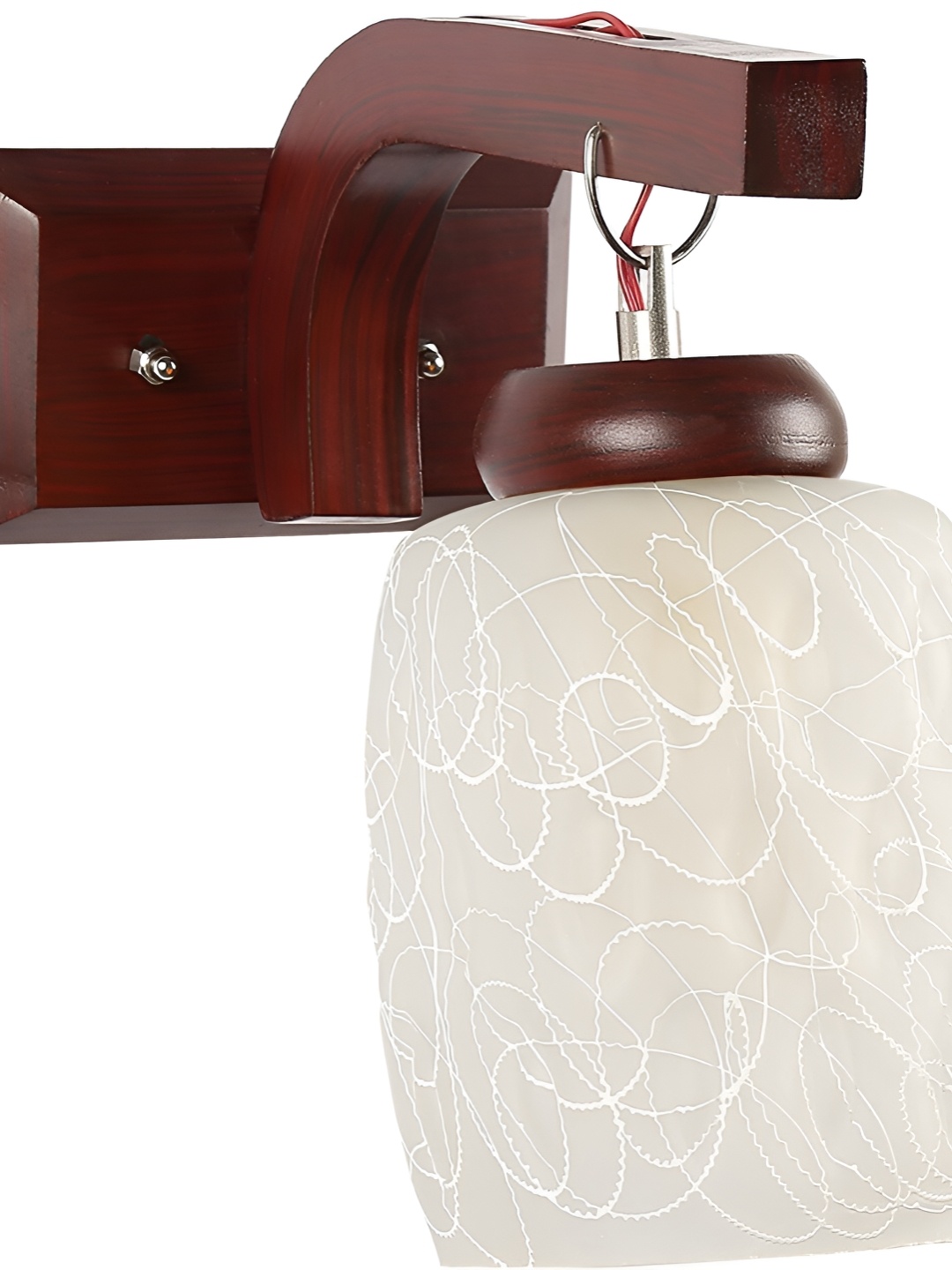 

1ST TIME White & Brown Printed Glass Contemporary Abstract Shaped Shaped Wall Lamp