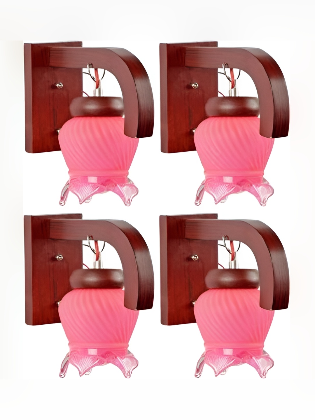

1ST TIME Pink Textured Glass Traditional Wall Lamp