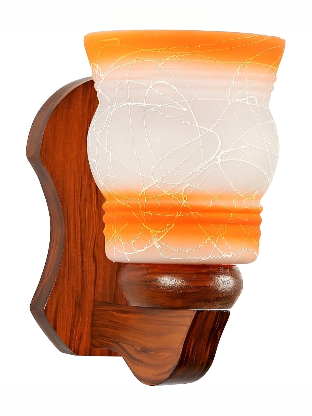 1ST TIME Orange & Brown Glass Traditional Wall Lamp