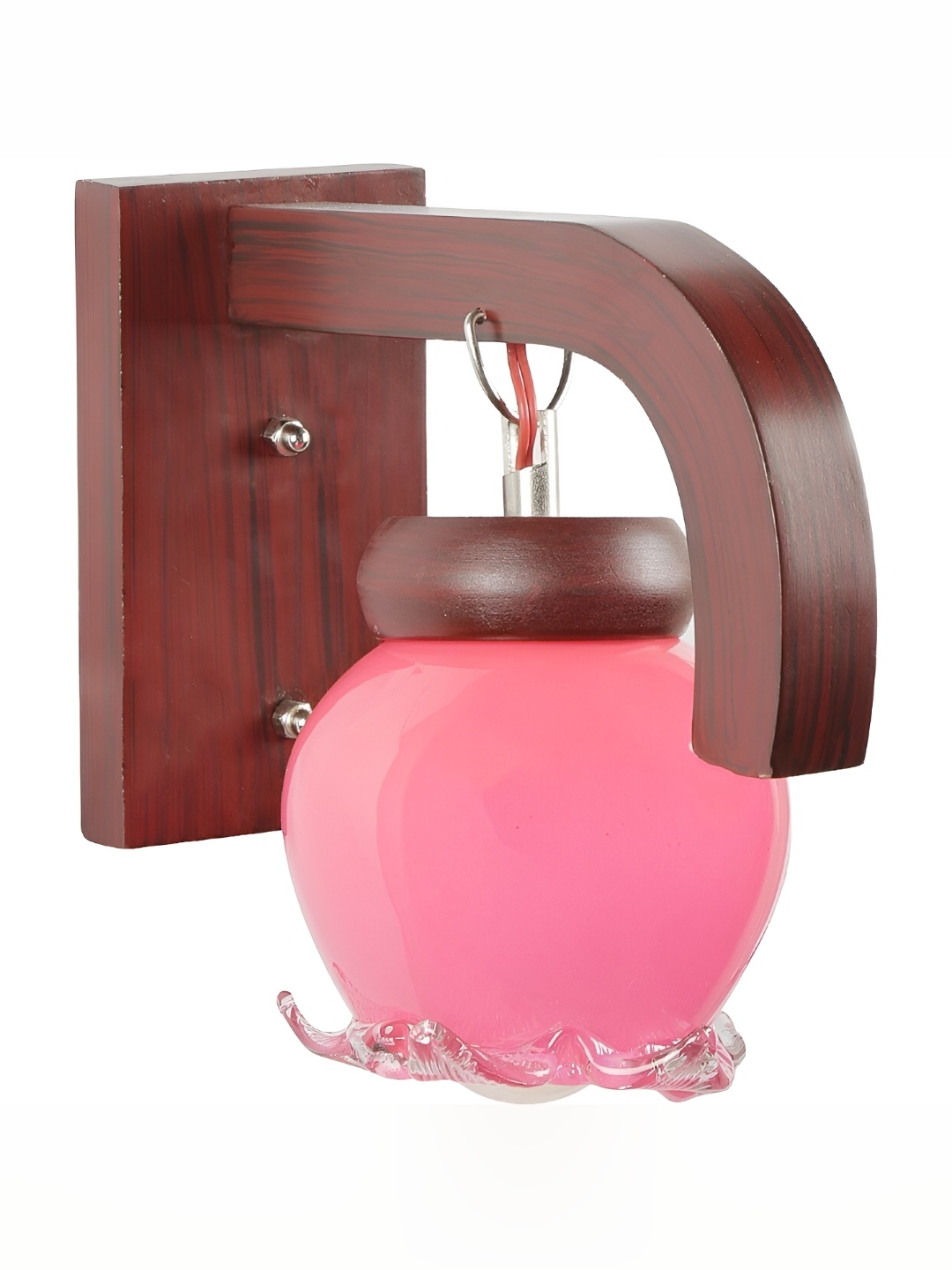 

1ST TIME Pink & Brown Glass Traditional Wall Lamp