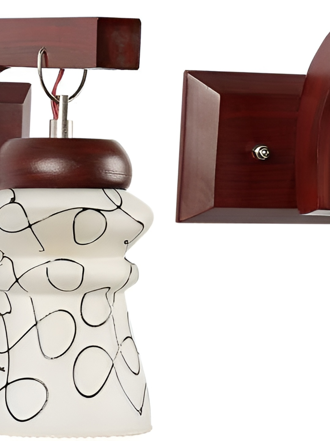 

1ST TIME White & Brown Textured Glass Traditional Wall Lamp