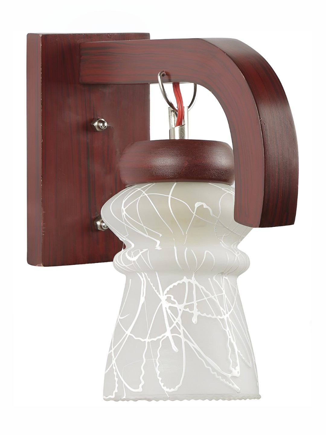 

1ST TIME White & Brown Textured Glass Traditional Wall Lamp