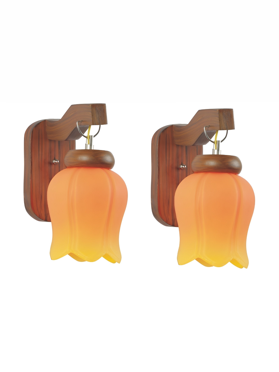 

1ST TIME Orange & Yellow Textured Glass Traditional Wall Lamp