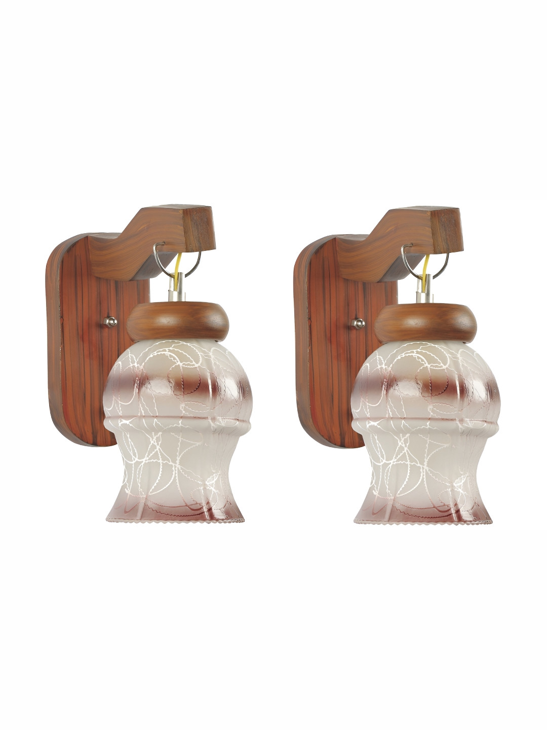 

1ST TIME White & Brown Textured Glass Traditional Wall Lamp