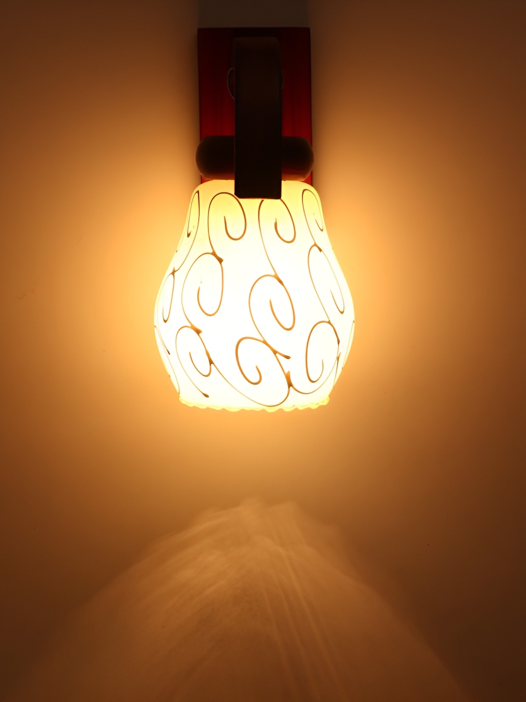 

1ST TIME White & Brown Textured Glass Traditional Wall Lamp