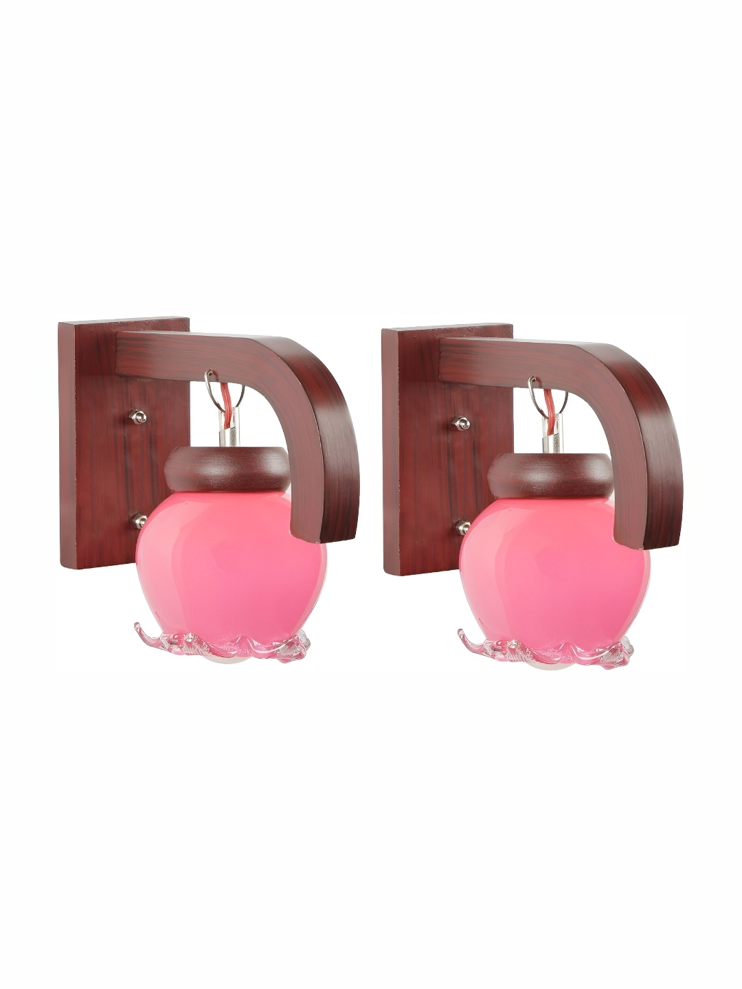 

1ST TIME Brown & Pink Textured Glass Traditional Wall Lamp