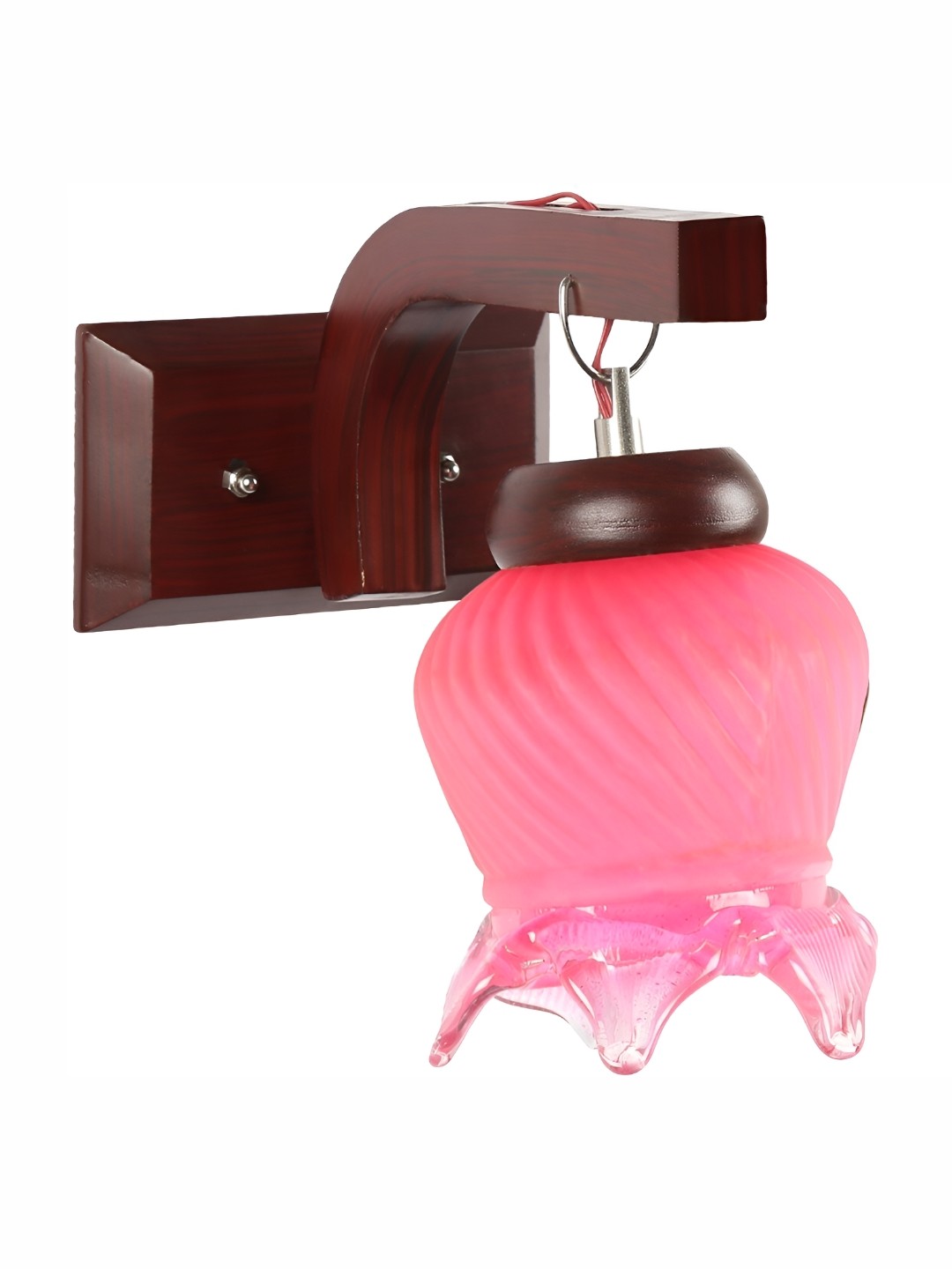 

1ST TIME Pink & Brown Textured Glass Traditional Wall Lamp