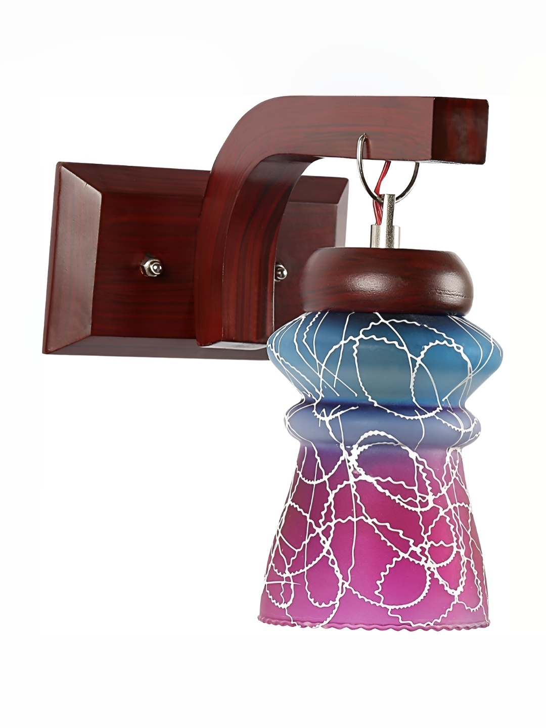 

1ST TIME Pink & Blue Printed Glass Traditional Wall Lamp